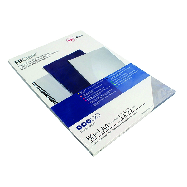 GBC Binding Covers 150mic Economy PVC Clear [Pack of 50]