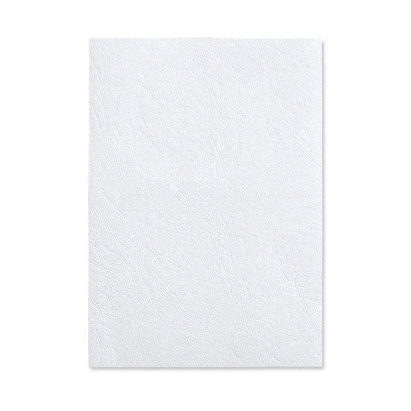 GBC 250g Leather Grain Cover Boards Plain White [Pack of 100]