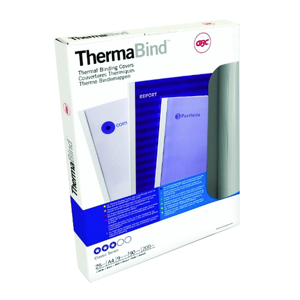 GBC 1.5mm 250g Thermal Covers Gloss Clear and Royal Blue [Pack of 100]