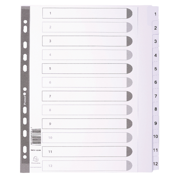 Guildhall Mylar Index 1-12 A4 White