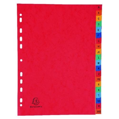 Exacompta Europa Coloured Pressboard Index 20-PART A-Z A4