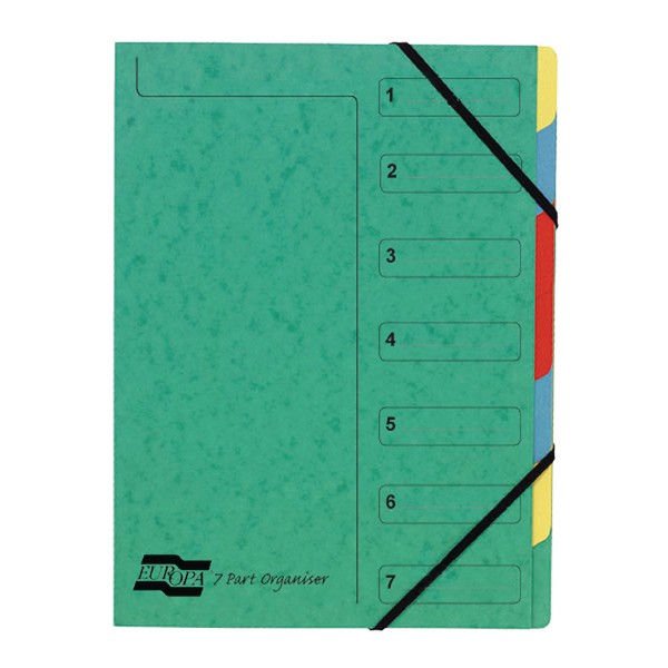 Europa 7 Part Organiser Green