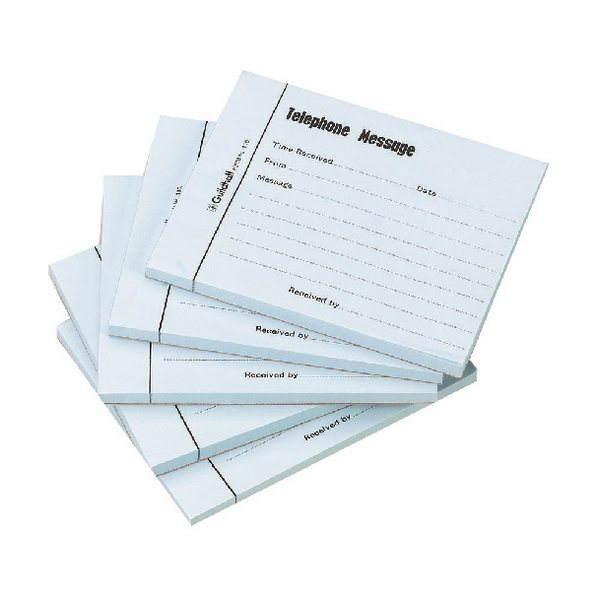 Guildhall Telephone Message Pad 100 Leaf Blue [Pack of 5]