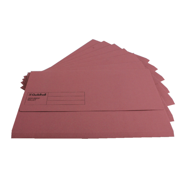 Guildhall Document Wallet Pink 32mm [Pack of 50]