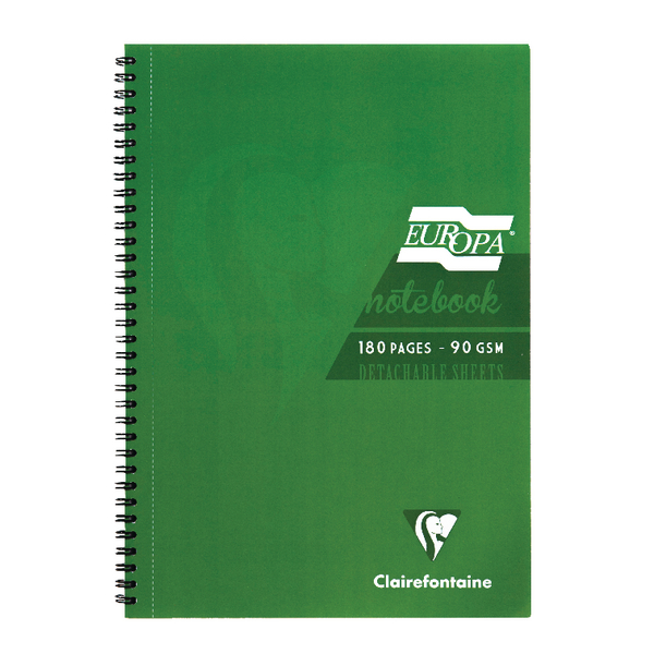 Europa A4 Notebook 180 Pages Green [Pack of 5]