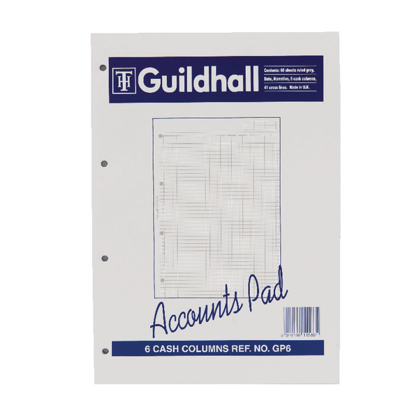 Guildhall Account Pad 6 Cash Columns
