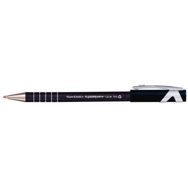 PaperMate Flexgrip Ball Pen Medium Black [Pack of 12]