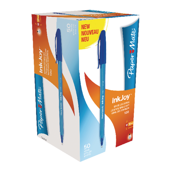 PaperMate Inkjoy 100 Stick Ball Pen Blue [Pack of 50]