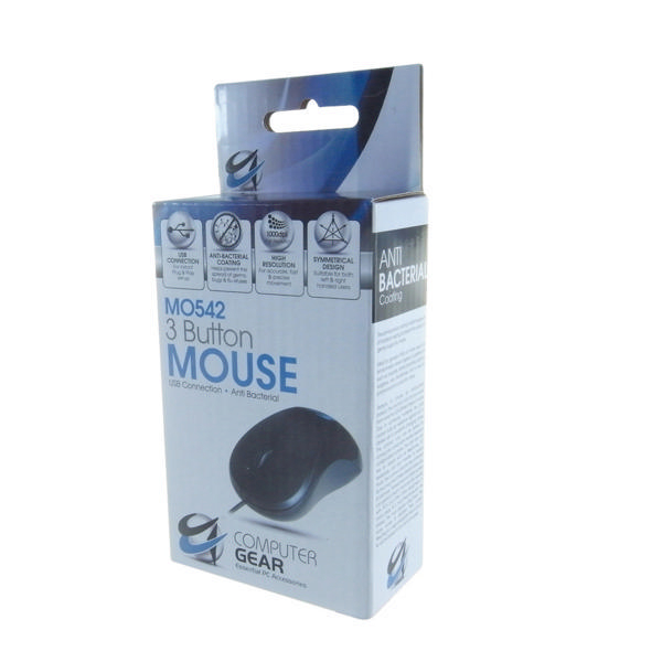 Computer Gear 3-Button Optical Scroll Mouse Black