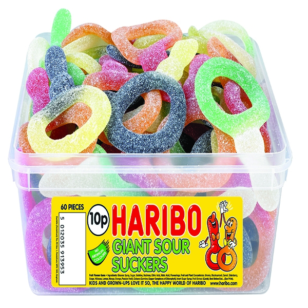 Haribo Giant Sour Suckers Tub 13444