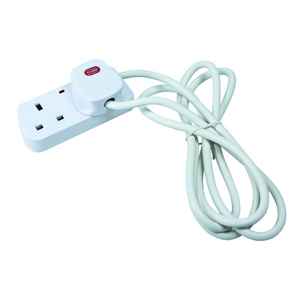 CED 2 Way Extension Lead White
