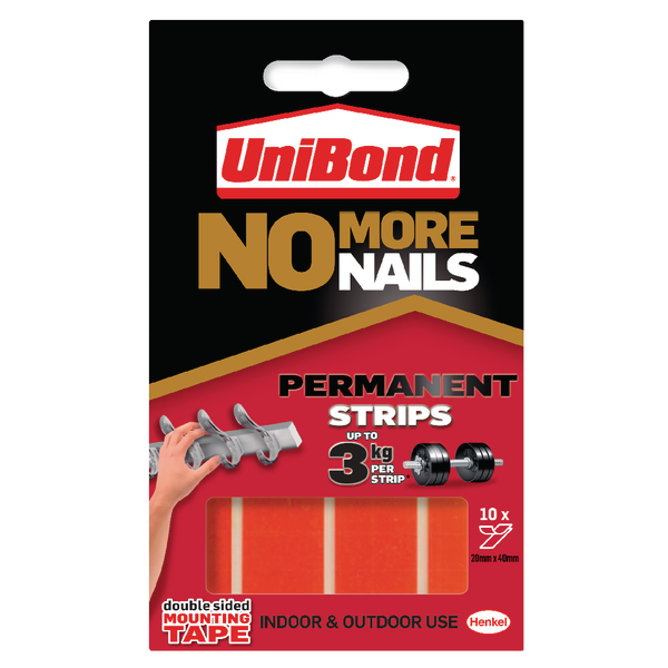 Unibond No More Nails Strips Permanent Red