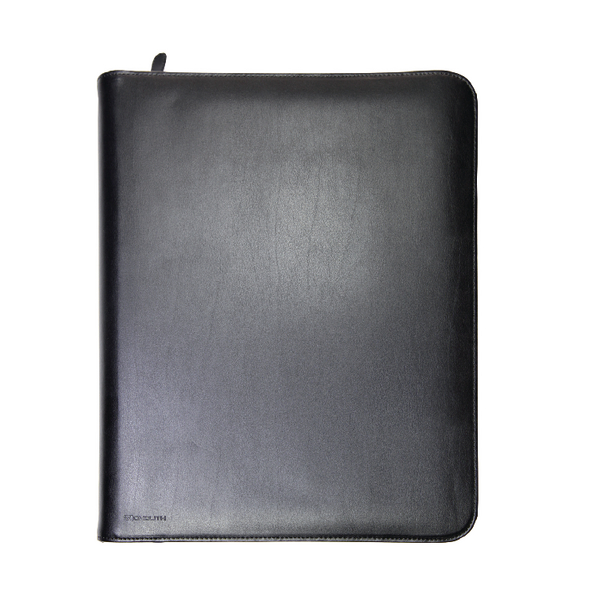 Monolith Conference Folder Zipped Leather A4 Black alternative image 1