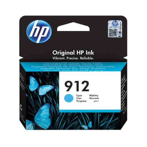 Hewlett Packard HP 912 Ink Cartridge Cyan 2.93ml 3YL77AE alternative image 1