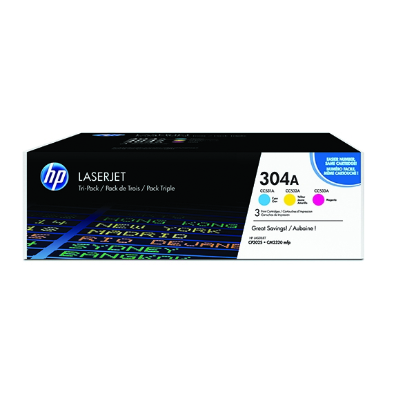 HP 04A Toner Cartridge Pack of Cyan, Magenta and Yellow alternative image 1