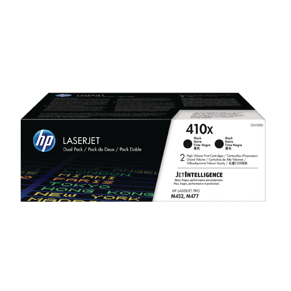 HP 410X High Yield Black Laserjet Toner Cartridge [Pack of 2] alternative image 1