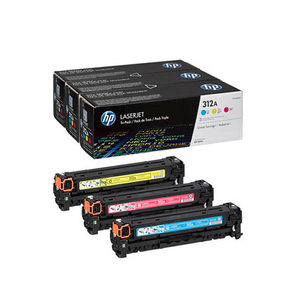 HP CF440AM Cyan, Magenta and Yellow Toner Cartridges [Pack of 3] alternative image 1