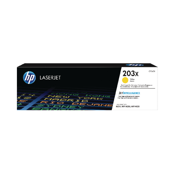HP CF542X Yellow 2500 Pages Original Toner 203X alternative image 1