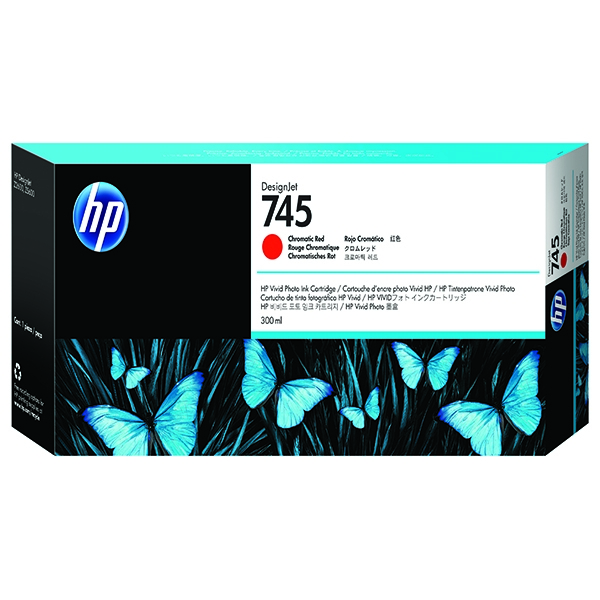 HP 745 DesignJet Ink Cartridge Chromatic Red 300ml