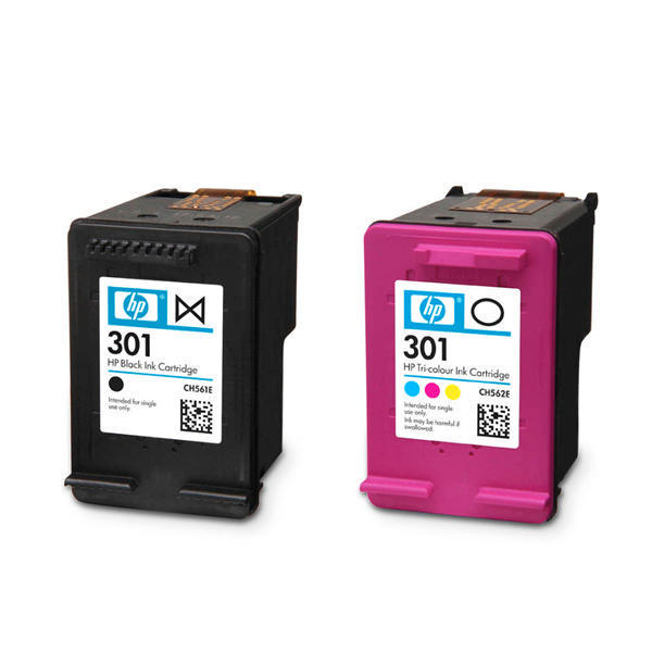 HP 301 Black and Tri-Colour OrigInal Ink Cartridge Multipack N9J72AE alternative image 1