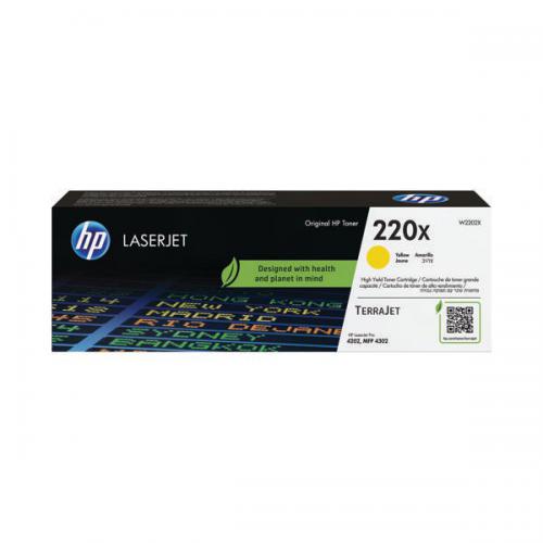 HP 220X LaserJet Toner Cartridge High Yield Yellow W2202X