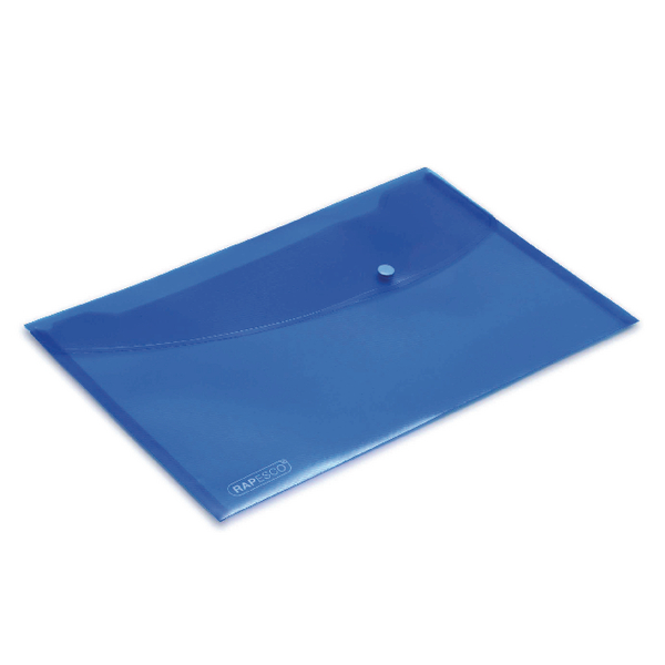 Rapesco Popper Wallet Foolscap Bright Blue [Pack of 5]
