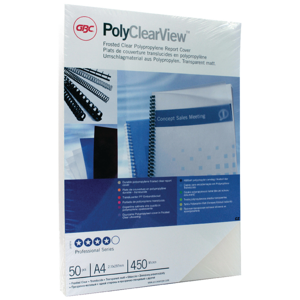 Ibico A4 Poly Clearview Cover Frosted Clear [Pack of 50]