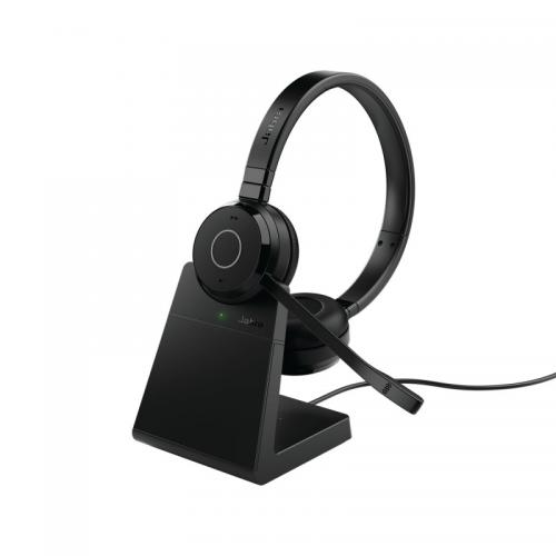 Jabra Evolve 65 TE MS Stereo with Jabra LINK 390 USB-A and Charging Stand