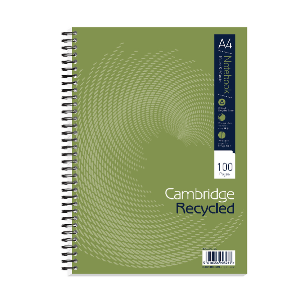 Cambridge Recycled A4 Wirebound Notebook 100 Pages [Pack of 5]