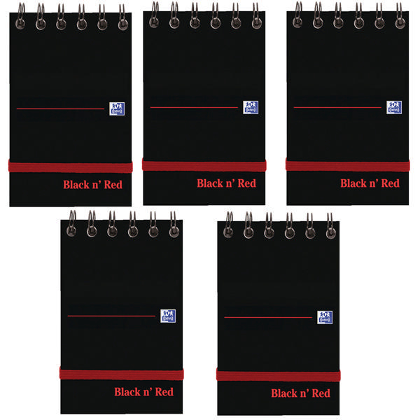 Black n Red Wiro Reporters Notebook A7 [Pack of 5]