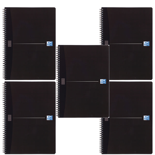 Oxford Office Smart A4 Wiro Notebook Soft Black [Pack of 5]