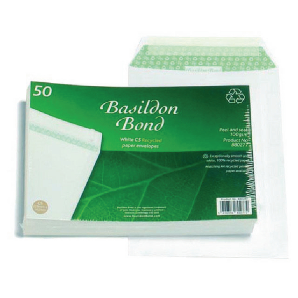 Basildon Envelopes C5 White Pocket 100g [Pack of 50]