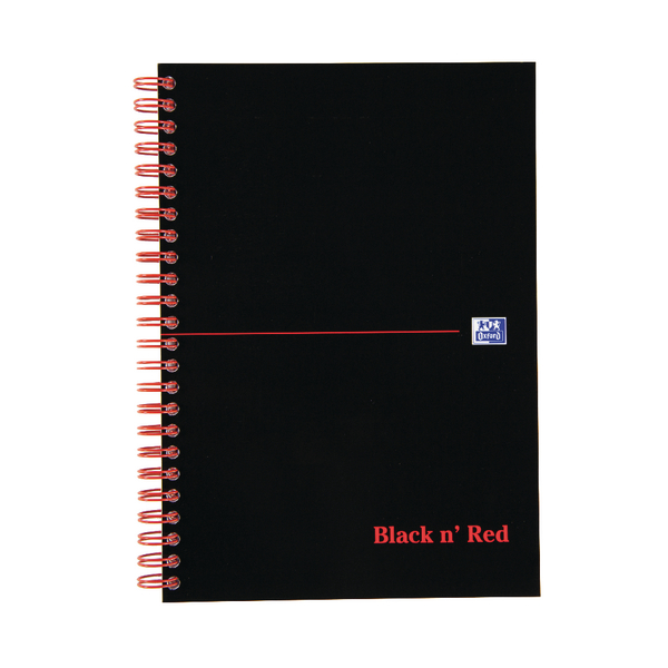 Black n Red A5 Wirebound Card Cover Notebook [Pack of 10]