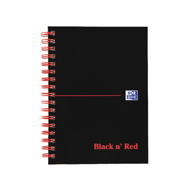 Black n Red Wiro Notebook A6 Hardback [Pack of 5]
