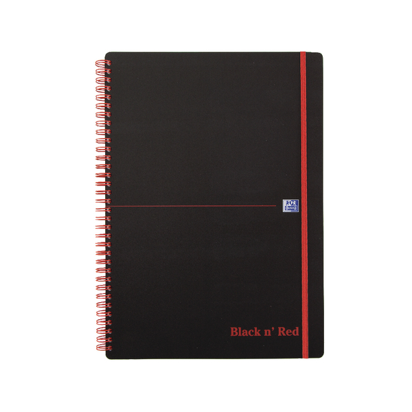 Black n Red Wiro Notebook A4 Polypropylene Feint Ruled [Pack of 5]