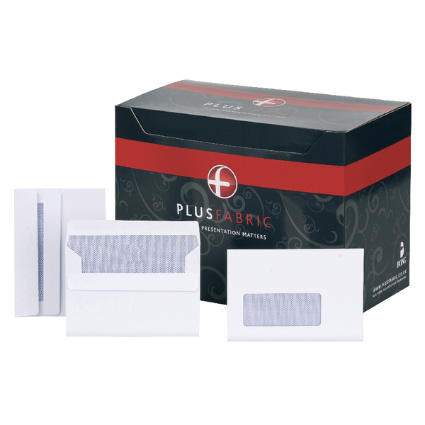 Plus Fabric Envelopes Window C6 Press Seal [Pack of 500]