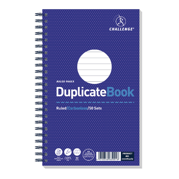 Challenge Duplicate Book 210x130mm Carbonless Feint Ruled [Pack of 5]