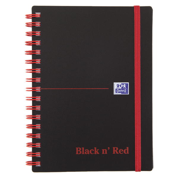 Black n Red Wiro Notebook A6 Polypropylene Cover [Pack of 5]