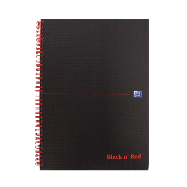 Black n Red A4+ Matt Black Wire Notebooks [Pack of 5]