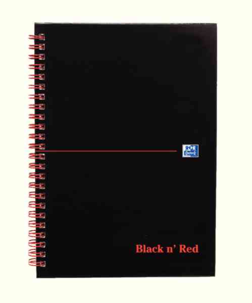 Black n Red A5 Indexed A-Z Wirebound Gloss Cover Notebook [Pack of 5]