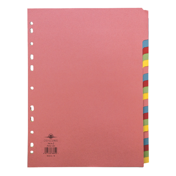 Concord Index A4 A-Z Multicolour