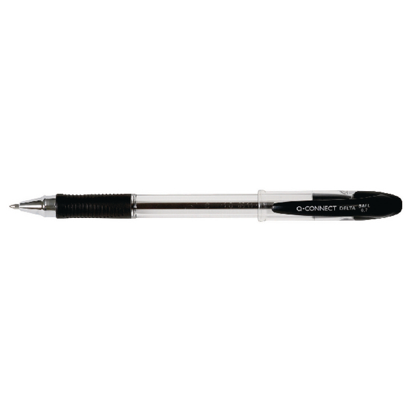 Q-Connect Delta Ball Point Pen Black [Pack of 12]