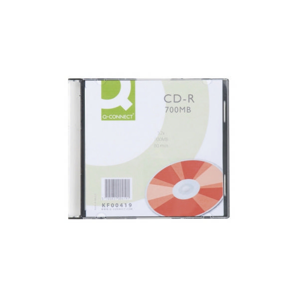 Q-Connect CD-R 700Mb, 80 Minute Slim Jewel Cases [Pack of 10]