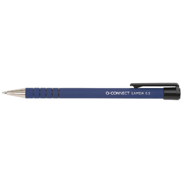 Q-Connect Lamda Retractable Ball Pen Blue [Pack of 12]