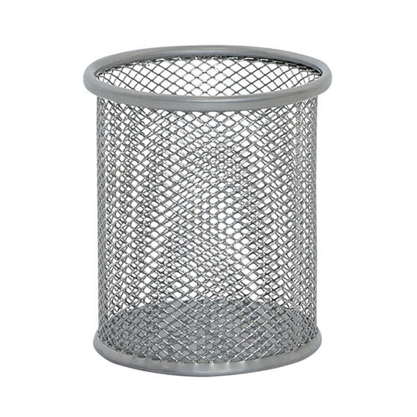 Q-Connect Mesh Pen Pot Silver