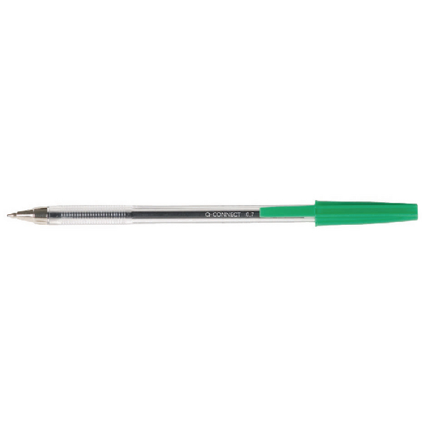 Q-Connect Ball Point Pens Medium Green [Pack of 50]
