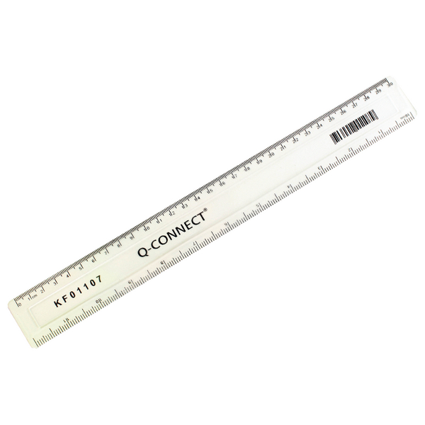 Q-Connect Acrylic Ruler 30cm Clear [Pack of 10]