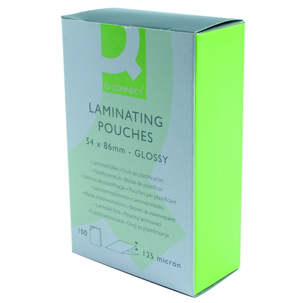 Q-Connect Laminating Pouches 54x86mm 125mic [Pack of 100]