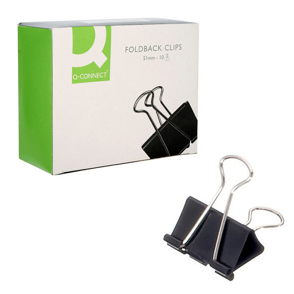 Q-Connect Foldback Clip 51mm [Pack of 10]