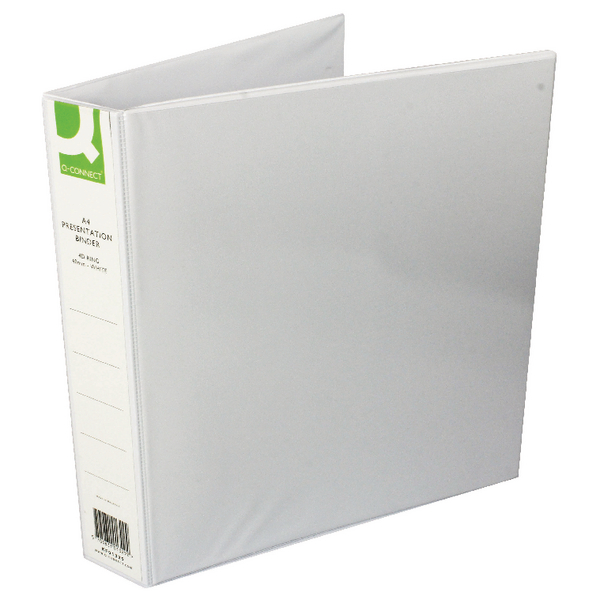 Q-Connect Presentation Binder 4 D-Ring 40mm White [Pack of 6]